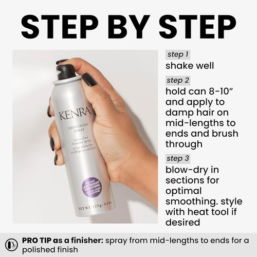 Kenra Professional Smoothing Spray - Ultra-Fine Heat Protectant for Fine to Medium Hair | 4.2 oz | 3 Days Frizz Control