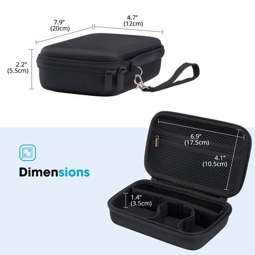 ProCase Travel Carrying Hair Trimmer Case for Electric Body Hair Trimmer; Hard Protective Bag Organizer for Beard Body Bikini Groin Shaver Clipper -Black