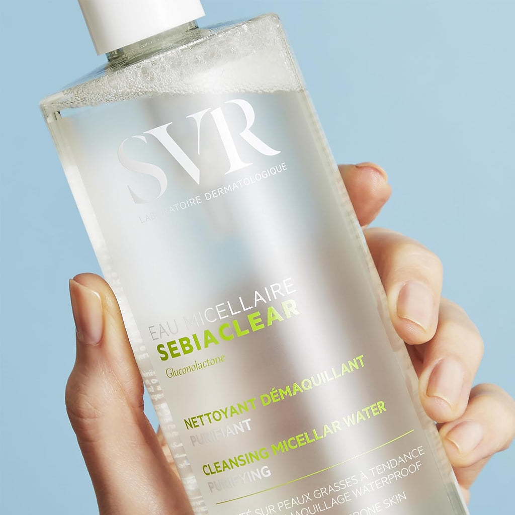 SVR Sebiaclear Micellar Water - Purifying Makeup Remover for Oily & Sensitive Skin | 13.5 fl. oz.