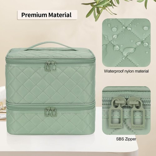 Ethereal Nail Polish Organizer Case Holds 30+ Bottles (15ml/0.5 fl.oz) Nail Lamp, Gel Polish Travel Case Bag for Nail Suppiles, Gift for Manicurist, Girls