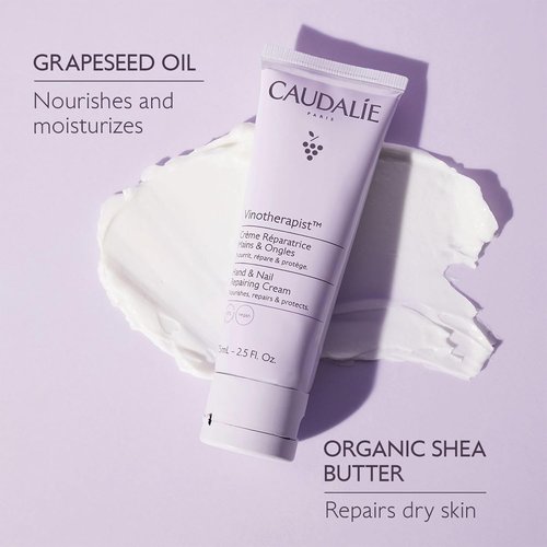 Caudalie Vinotherapist Hand & Nail Cream - Nourishing Shea Butter & Grapeseed Oil | Vegan Formula