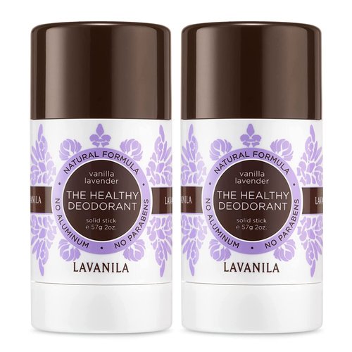 Lavanila Vanilla Lavender Deodorant for Women 2-Pack (2 Oz Each) - Natural Aluminum Free Solid Stick Deodorant, Made In USA, Vegan