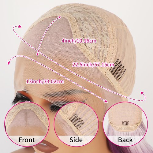 Missyvan Long Ombre Purple Lace Front Wigs for Women Body Wave 13X4 HD Lace Front Wigs Glueless 28 Inch Soft Natural Hair Line Baby Hair Heat