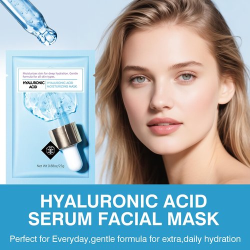 IREV Hyaluronic Acid Face Mask, Face Masks Skincare, Hydrating Mask For Face,Deep Moisturizing Face Sheet Mask, Facial Mask For All Skintypes, After Sun Face Mask, Hydrating Face Masks, Pack Of 10