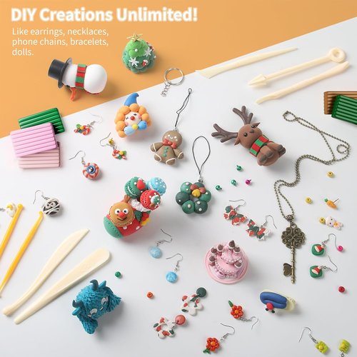 Polymer Clay - 52 Vibrant Colors | Non-Sticky Oven Bake Modeling Clay with Tools - Perfect Gift for Kids & Artists