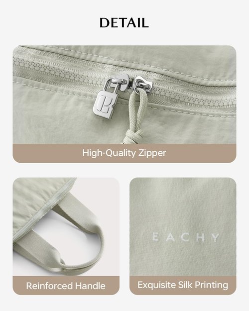 EACHY Travel Makeup Bag with Handle, Large Capacity Makeup Organizer, Waterproof Cosmetic Bag for Women, Wide-Open Design, Portable Toiletry Case for Travel, Accessories, and Essentials (Green)