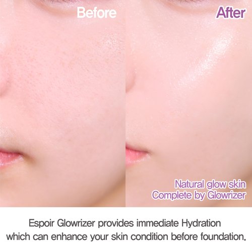 Espoir Glowrizer Face Primer | Hydrating & Moisturizing Makeup Base with Hyaluronic Acid & Niacinamide, All Skin Types, Perfect for Glow and Radiant Look, Stocking Stuffers, 1.35 fl. Oz