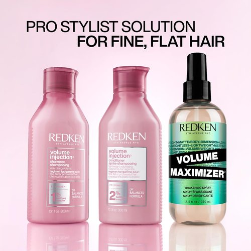 Redken Volume Injection Conditioner for Fine Hair - Adds Lift & Body, Paraben-Free Formula