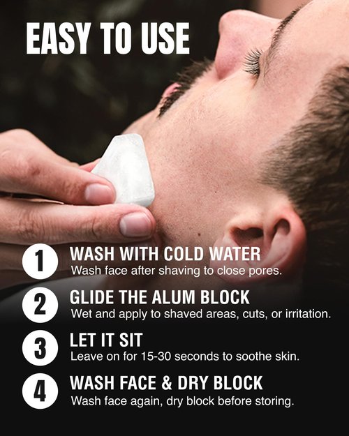 Gentleman Jon 3.7 Ounce Alum Block in Plastic Case - Upgrade Your Shave - Soothing Aftershave Solution for Shaving Razor Burn Relief - Travel Friendly Durable Plastic Case Included, Aftershave for Men