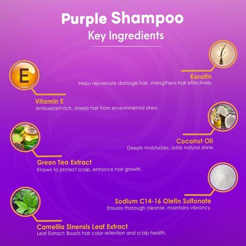 INFINA ESSENTIALS Purple Shampoo - Sulfate-Free Formula for Blondes & Gray Hair - 16 fl oz