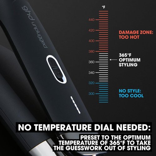 GHD Unplugged Styler - Cordless Flat Iron Hair Straightener | Professional Travel Iron with Heat-Resistant Case, USB-C Charging