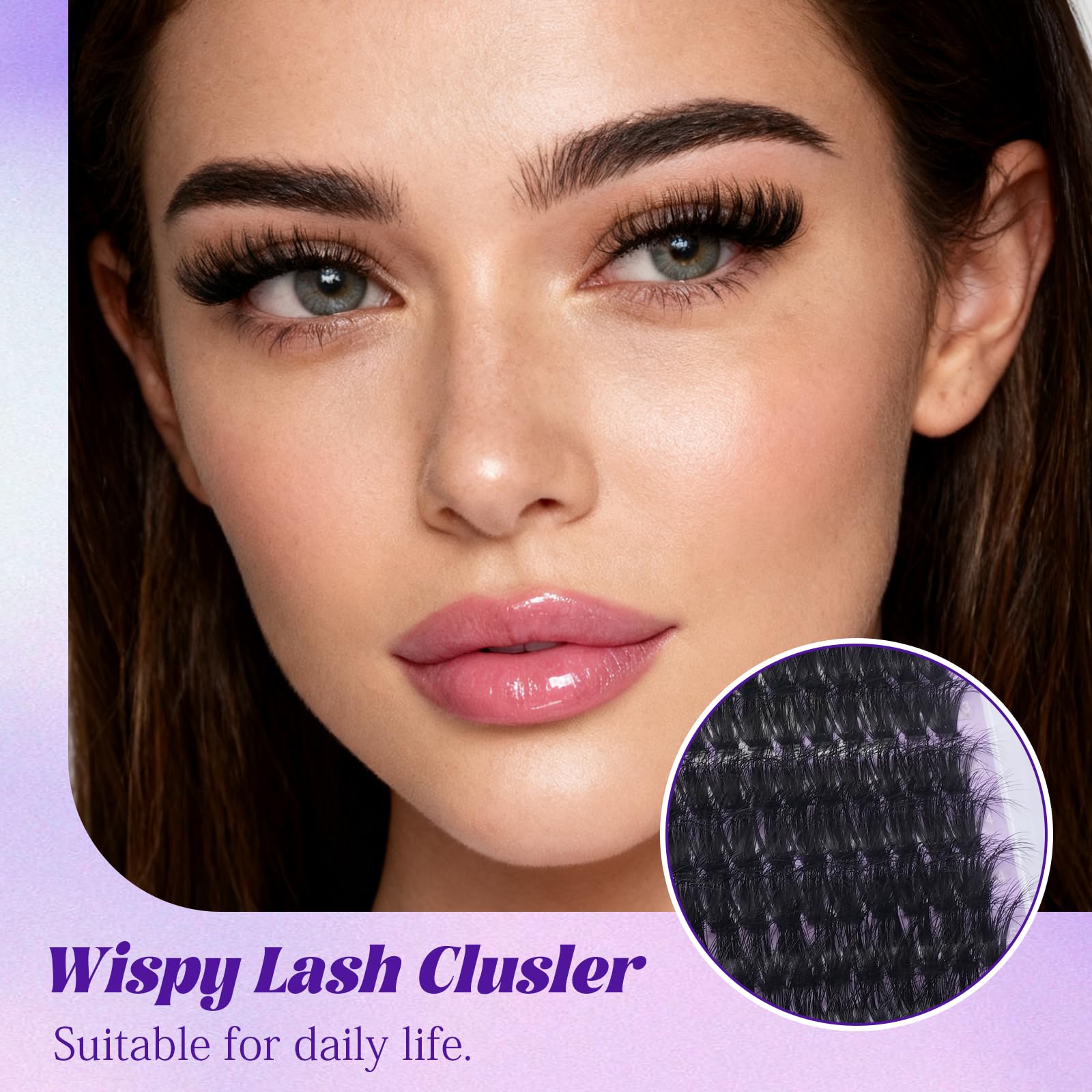 Zociacil 9-16mm 80D Fluffy Lashes Clusters 320pcs Wispy Natural Eyelash Cluster D Curl Extension 0.07D DIY Individual Lashes Cluster at Home for Beginners (80D)