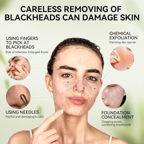 LANBENA Blackhead Remover - Bamboo Charcoal Peel-Off Mask & 60 Nose Strips for Deep Cleansing