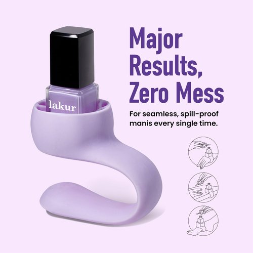 LONDONTOWN Violet Vibes Nail Polish Set - Perfecting Nail Veil #9, Sheer Lilac Tint, .40fl oz, with Bottle Service Polish Holder and Roll & Glow Cuticle Oil, Passionfruit for Dry Cracked Cuticle Care