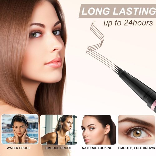 Regine Switzerland Eyebrow Pencil Kit - Waterproof 2-in-1 Microblading Pen & Pomade, Ash Blonde