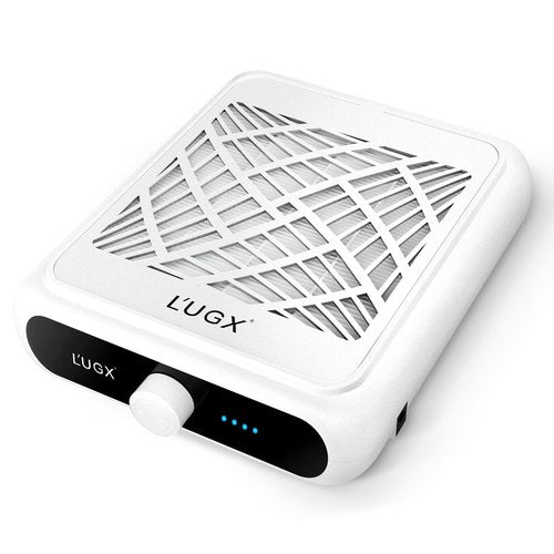 L'UGX Rechargeable Nail Dust Collector with 2 Reusable Filter, Professional Nail Vacuum Dust Collector Nail Tech Fan Extractor Powerful Suction Machine, Perfect for Home Salon Use