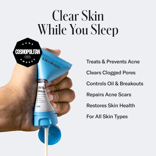 Geologie Skin Repair Moisturizer - Retinol Resurfacing Face Cream for Blemish-Prone Skin | 60 ML