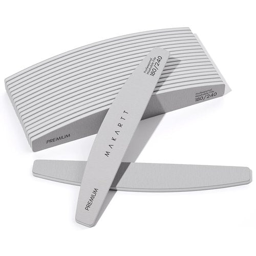Makartt Nail Files: 180/240 Grit Emery Boards for Nails, 20pcs Professional Dual-Sided Fingernail Files for Natural Nails Prep & Buffing, Reusable Nail Care Manicure Set for Salon & Home Use