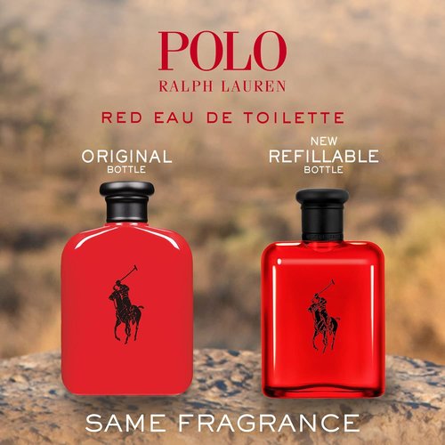 Ralph Lauren Fragrances - Polo Red Eau de Toilette - Men's Woody & Spicy Cologne - Medium Intensity with Grapefruit, Saffron & Redwood