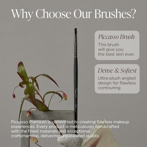 Piccasso 722 Angled Eyeliner Brush - Precision Tool for Liquid, Gel, and Powder Eyeliner - Professional Makeup Brush