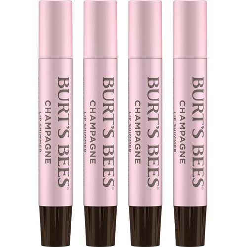 Burt's Bees Shimmer Lip Tint Set - Moisturizing Tinted Lip Balm Sticks for All-Day Hydration | Champagne (4-Pack)