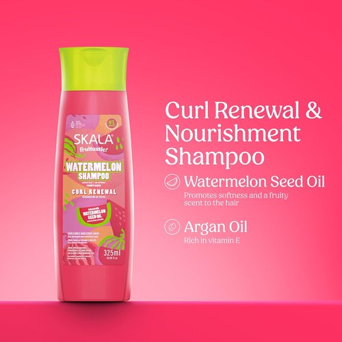 SKALA Watermelon Shampoo - Hydrating Vegan Formula for Curly & Coily Hair | 325 mL with Watermelon Seed Oil & Vitamin C
