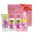 Vital Luxury Sweet Pea Bath & Body Kit, 3 Fl Oz, Ideal Skincare Gift Home Spa Set, Includes Body Lotion, Shower Gel, Body Cream, and Fragrance Mist, Birthday Mother's Valentine's Day Gifts for Her