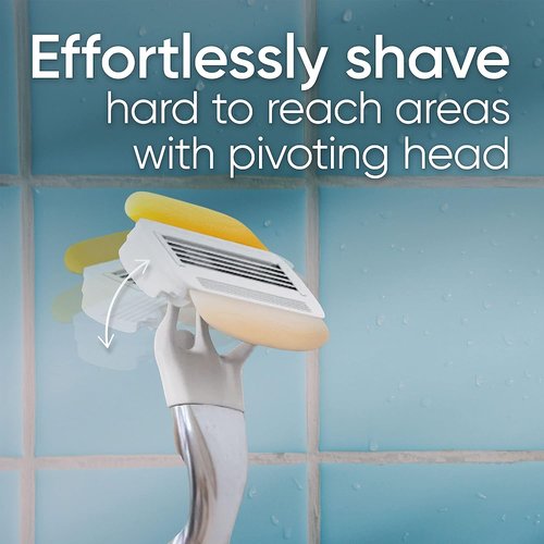 Gillette Venus Comfortglide with Olay Coconut Womens Razor Handle + Blade Refills, Silver, 2 Count