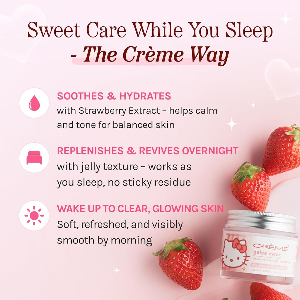 The Crème Shop Hello Kitty Gelée Mask - Klean Beauty Hydrating Formula for Glowing Skin