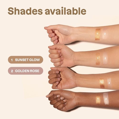 ATTITUDE Oceanly Highlighter Stick - Lightweight, EWG Verified, Vegan & Cruelty-Free | Golden Rose, 0.3 Ounces