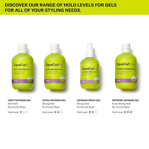 DevaCurl Light Defining Gel - Soft Hold No-Crunch Styler | Non-Flaking Formula for All Curl Types