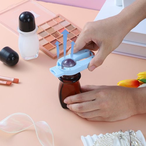 RAMFIYN 2 pack 50ml Large Amber Glass Roll on Bottles for Essential Oils Perfume Refillable Quartz Roller Ball Applicator Empty Deodorant Containers with Crystal Rollerball