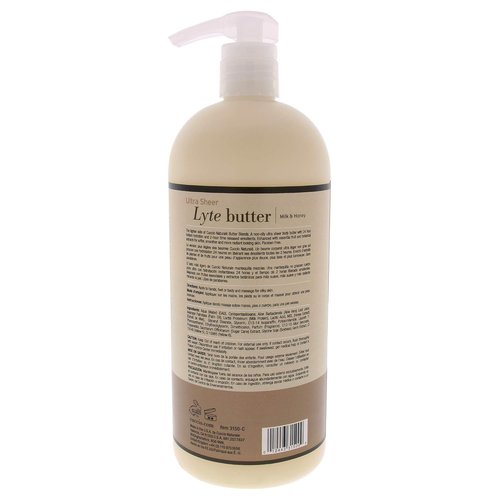 Cuccio Naturale Lyte Ultra-Sheer Body Butter - Deep Hydration Cream for Dry Skin - Milk and Honey, 32 Oz