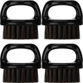 4 Pcs Knuckle Brush for Men Barber Brush, Fade Brushes, Face and Neck Brushes, Mustache and Hair Supplies, Essential Barber Tool for Professional Barbering and Grooming Services(Black)