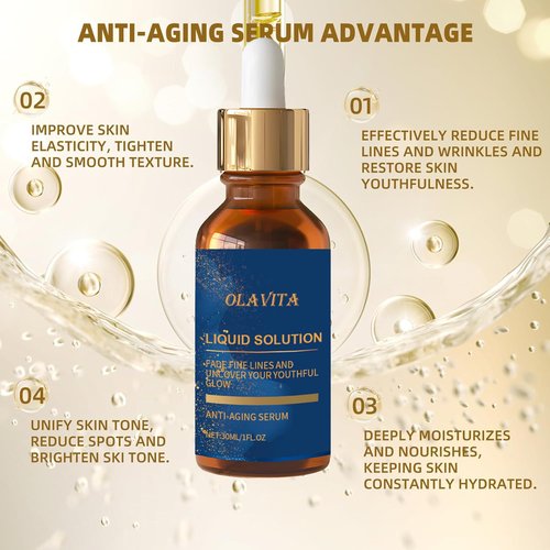 OLAVITA Anti-Aging Serum - Vitamin C, Retinol & Aloe Formula for Fine Lines & Pores | 2-Pack