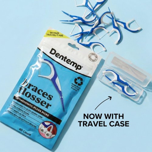 OrVance Braces Flosser - Designed for Braces for an Easy & Effective Clean, Ultra Strong Floss - 40 Count (Pack of 2) - (Packaging May Vary)