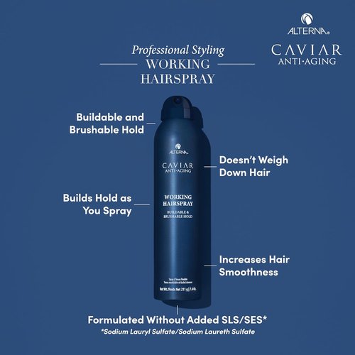 Alterna CAVIAR Anti-Aging Working Hairspray - Buildable Hold & Frizz Control | Sulfate-Free Shine
