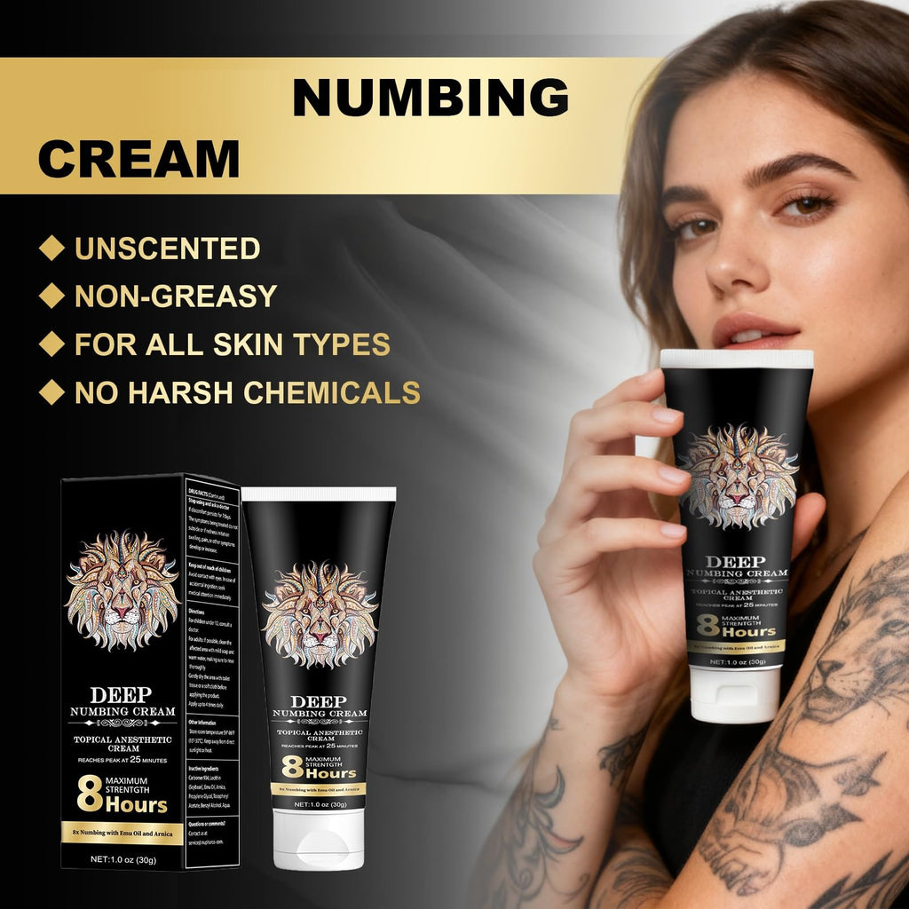 YYSDMVY Numbing Cream: Long Lasting Numbing Cream with Menthol 1% - Emu Oil and Arnica，Non-Greasy，NDC: 84010-159-01-1 Fl Oz (Pack of 1