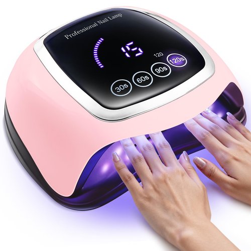 Gugusure UV LED Nail Lamp, Upgrade 180W Nail Dryer for Gel Polish with LCD Display, Auto Sensor and 4 Timer Settings, Professional Curing Lamp Light with 42 Beads for Salon and Home