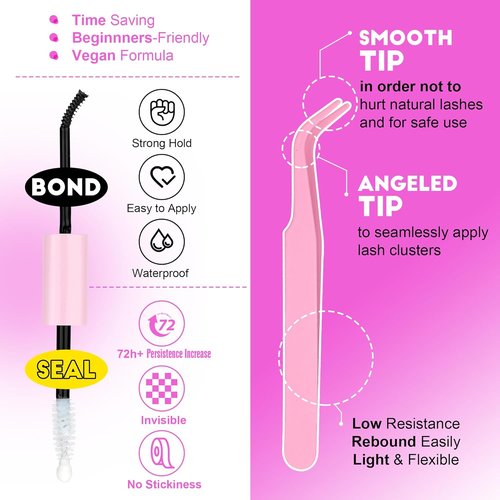Pawotence Lash Extension Kit - 280pcs DIY Eyelash Clusters | 9-16mm 30D & 40D Individual Lashes