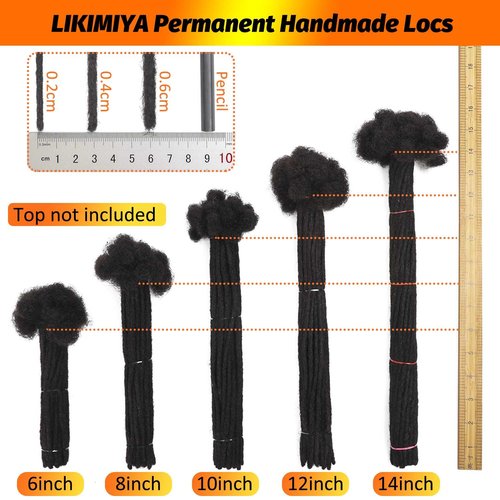 613# Bleach Blonde Loc Extensions Human Hair 0.4 cm 6 Inch 30 Strands Dreads Extensions Human Hair Locs Extensions Dreadlocks Extensions for Men Women Kids Full Handmade Permanent Real Human Hair Locs