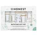 The Honest Company Fragrance-Free Bathtime Gift Set, Hypoallergenic, Bath Essentials for Sensitive Skin, Shampoo and Body Wash, Face Lotion, Bubble Bath, Conditioner, Wash Cloth