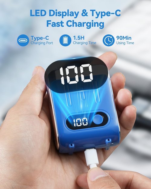 Mini Electric Shaver for Men: USB C Fast Charge Portable Electric Razor with LED Display - IPX8 Waterproof Wet and Dry Travel Small Shavers Dual Head Pocket Shaver for Beard Face