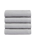 Cozy Earth Waffle Washcloths - 60% Cotton 40% Viscose from Bamboo Washcloths 13 x 13 Inches - Soft & Absorbent Terry, Reversible Mini Textured Waffle & Weave Pattern - 4 Pack