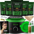 DELEXI Men’s Waxing Kit for Coarse Back & Chest Hair – New Heavy-Duty Edition – Home Waxing System for Couples & Male Grooming – Includes Analog Warmer & Precision Tools for Beard & Brows