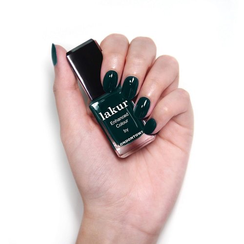 LONDONTOWN Lakur Nail Polish - Long-Lasting, Chip-Resistant Vegan Formula | Green, 0.4 Fl Oz, 21+ Free Non-Toxic