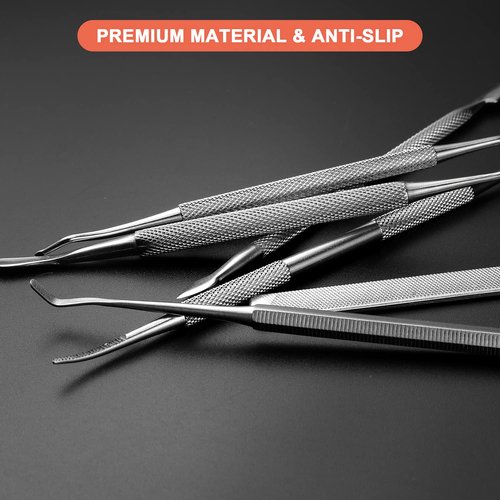 BEZOX Ingrown Toenail Removal Kit - Toenail Lifter and Thick Toenails File, Stainless Steel Pedicure Tools - 6PCS Nail Correction Set