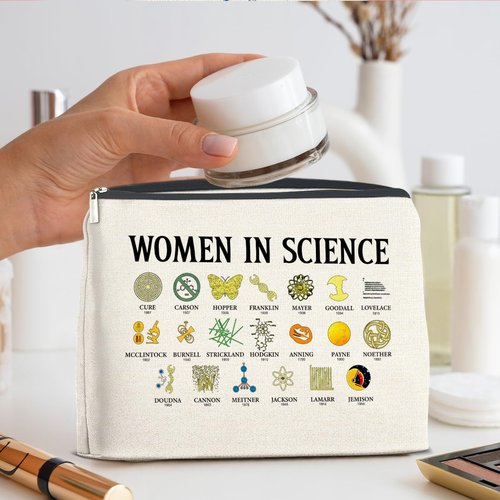 UPNEGE Makeup Bag Gifts for Science Teachers Science Lovers Woman in Science Cosmetic Bag Zipper Makeup Pouch