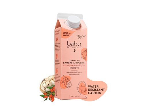 Babo Botanicals Defining Baobab & Rosehip Shampoo | Conditioner Bundle for Extra Dry Curly Hair - Smooth & Define with Passion Fruit Ferment