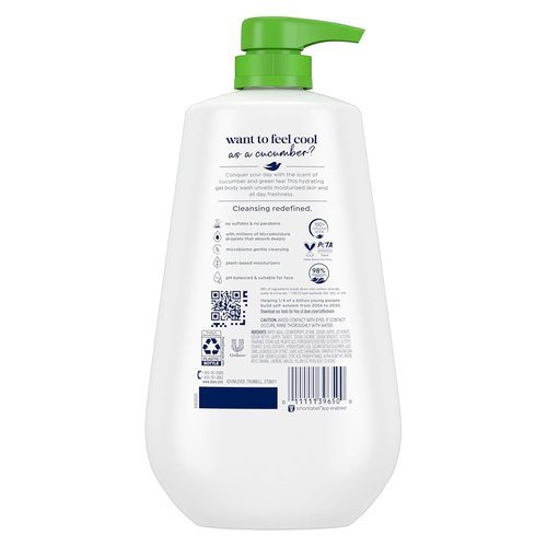 Dove Body Wash - Refreshing Cucumber & Green Tea | 24HR Moisturizing Cleanser, 30.6 oz